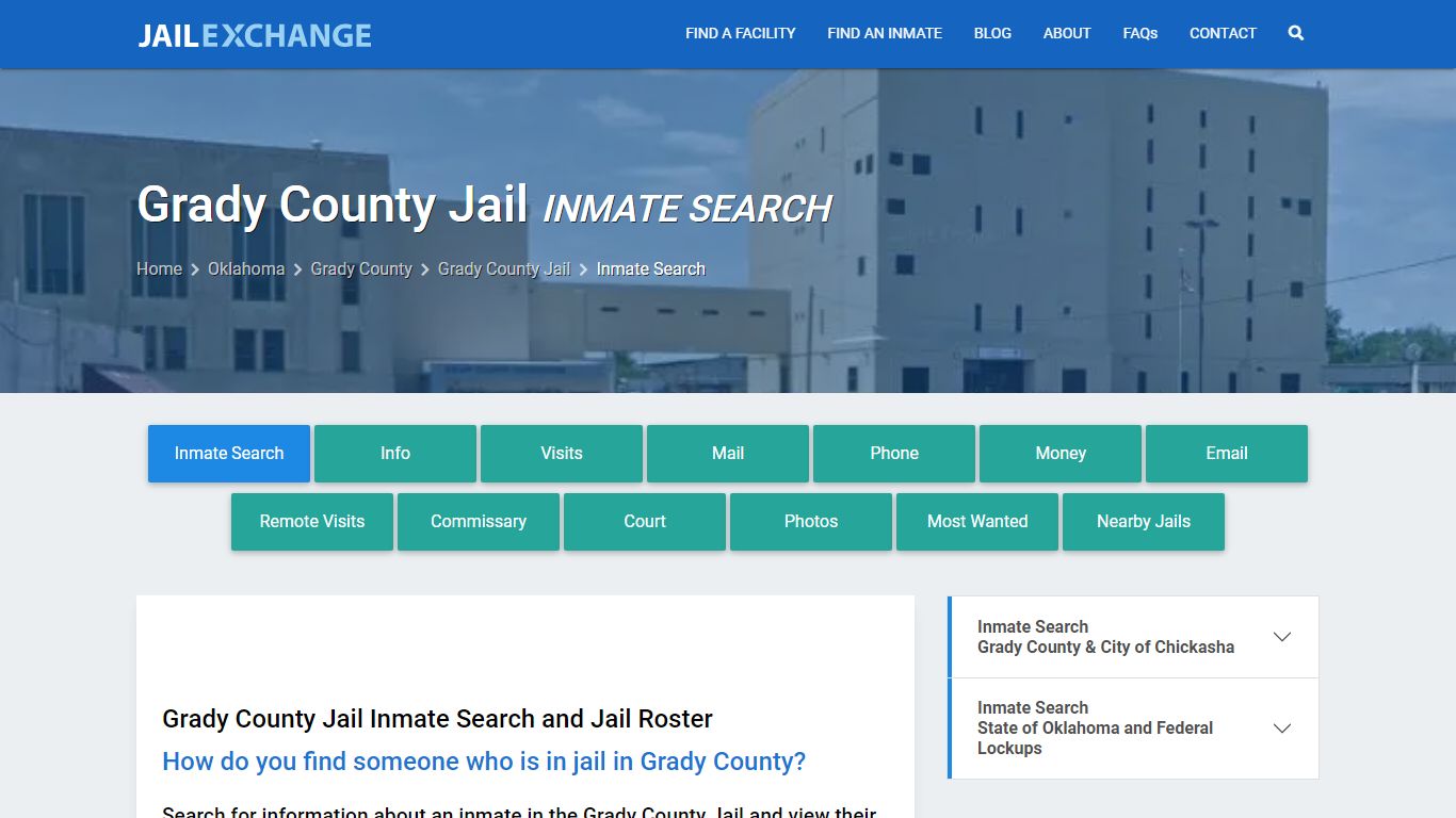 Inmate Search: Roster & Mugshots - Grady County Jail, OK