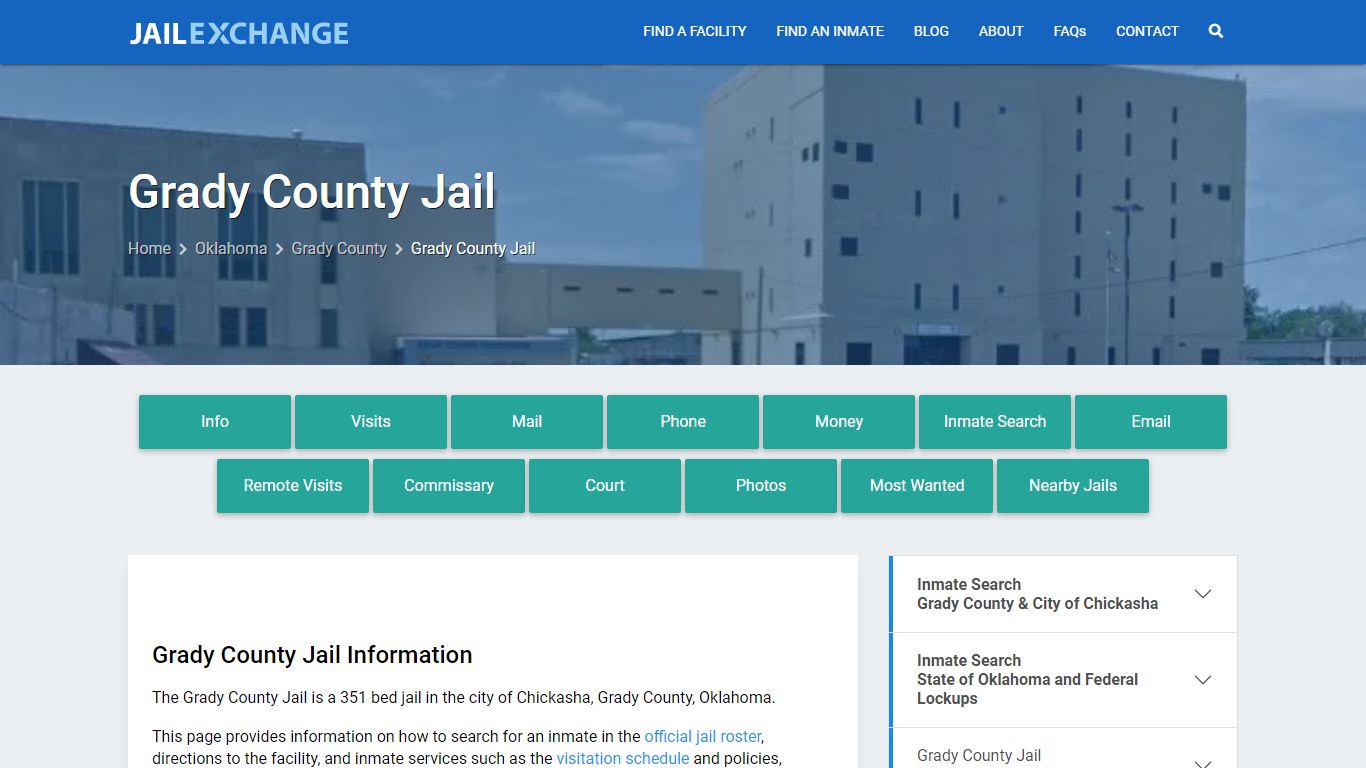 Grady County Jail, OK Inmate Search, Information