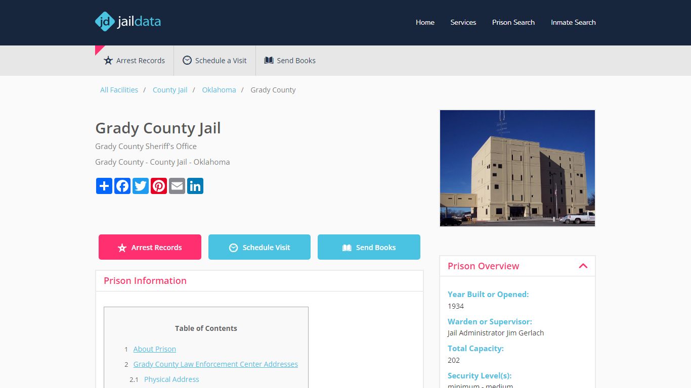 Grady County Jail: Inmate Search, Visitation, Bail, Send Money / Mail ...